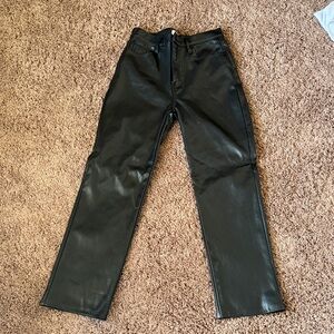 Altar'd State Women's Black Faux Leather Jeans - Classic Straight Fit